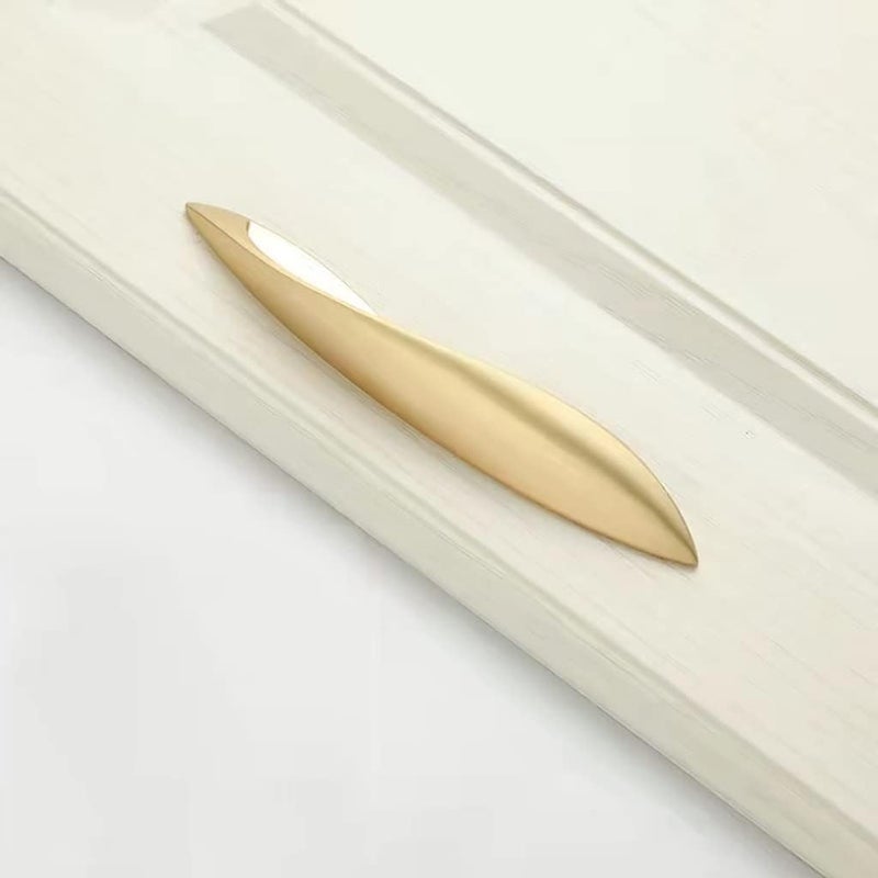 ESreake 4Pcs Arcuate Pulls Handle Knob,5" C-C Large Modern Elegant Curved Handle Cabinet Pulls,Create a Spatial Aesthetic,S-Shaped Solid Zinc Alloy Drawer Pull (4 Pack, Pearl Gold, 5.0" Hole Centers) - Image 3